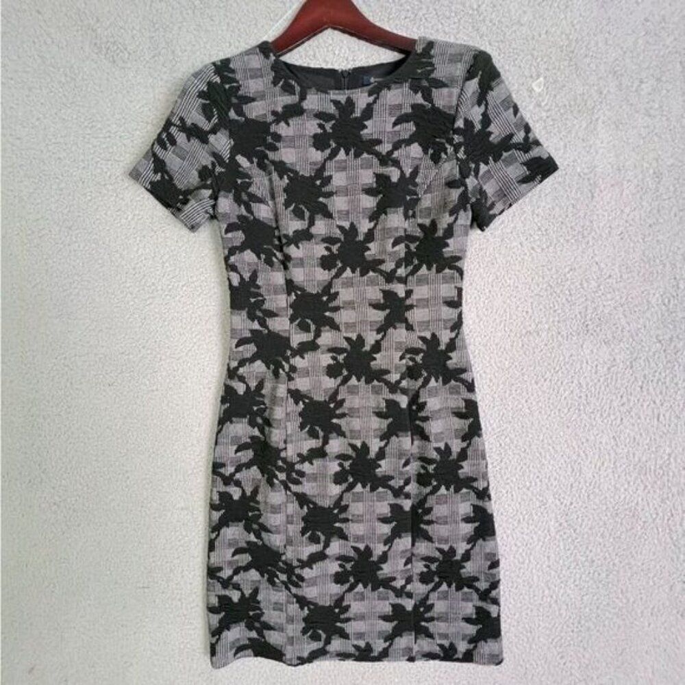 BROOKS BROTHERS WOMENS GRAY AND BLACK FLORAL EMBROIDERED DRESS SIZE 10 - Picture 11 of 11